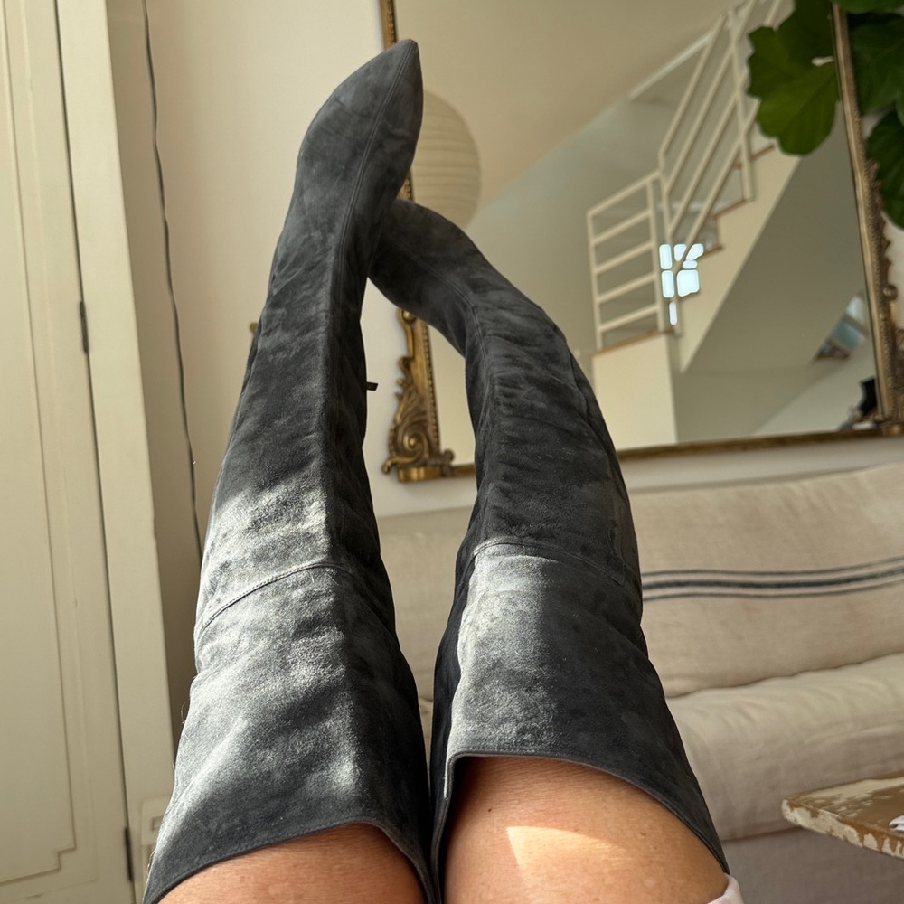 Neiman Marcus Pura López musketeers Dark Gray Bellow and above Knee High Boots